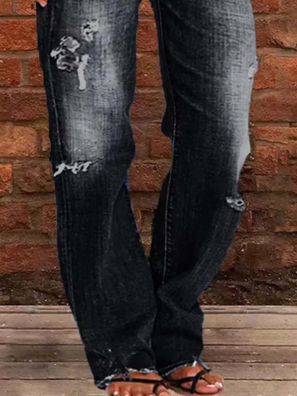 Full Size Distressed Raw Hem Jeans Plus Size, image 14