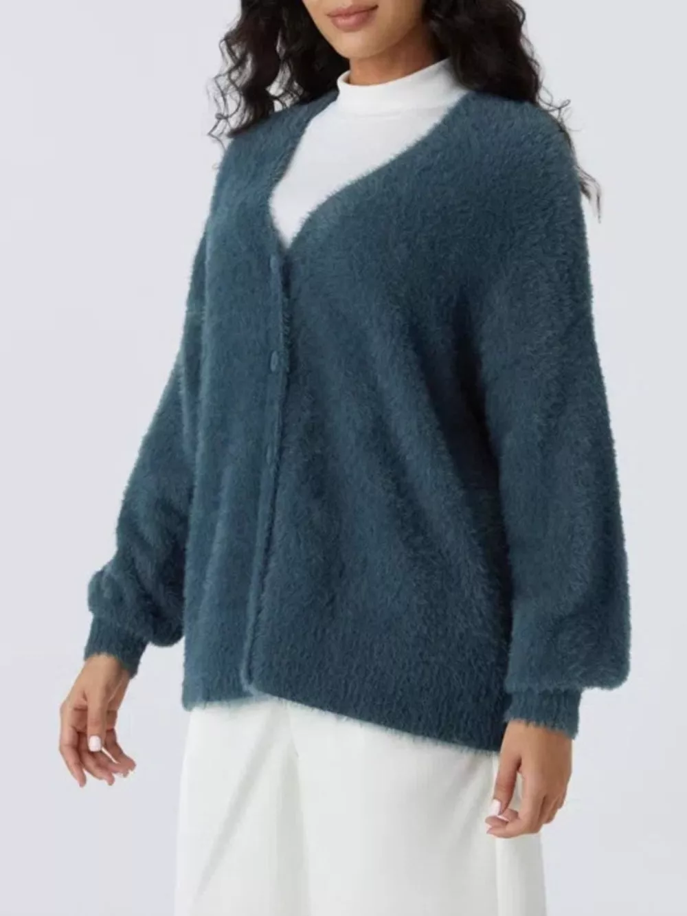 Cozy Knit Button-Down Cardigan, image 2