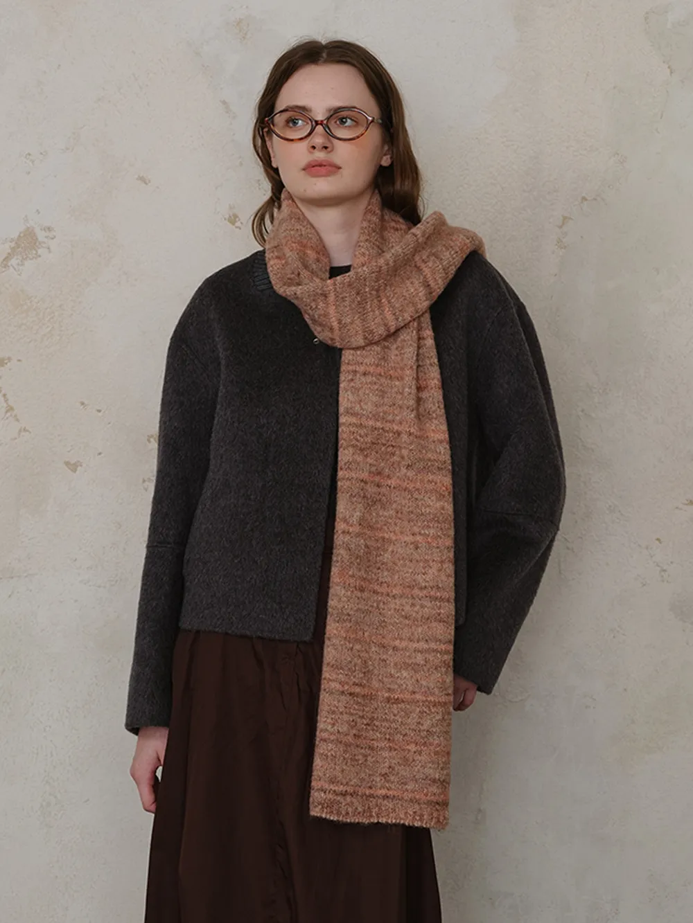 Striped Detail Knit Scarf, image 4