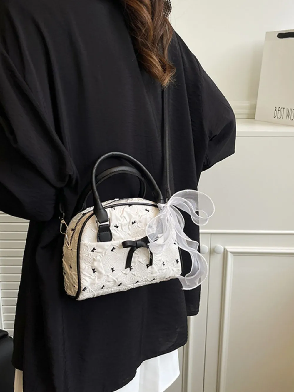 Ruched Bow Crossbody Bag, image 5