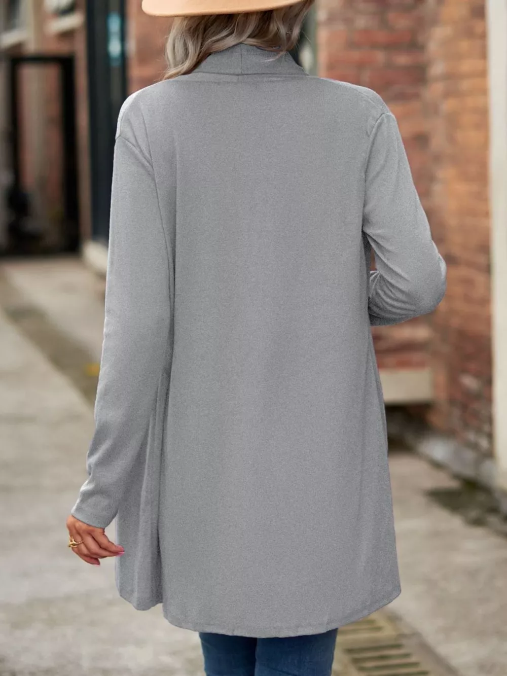 Open-Front Dropped Shoulder Cardigan, image 12