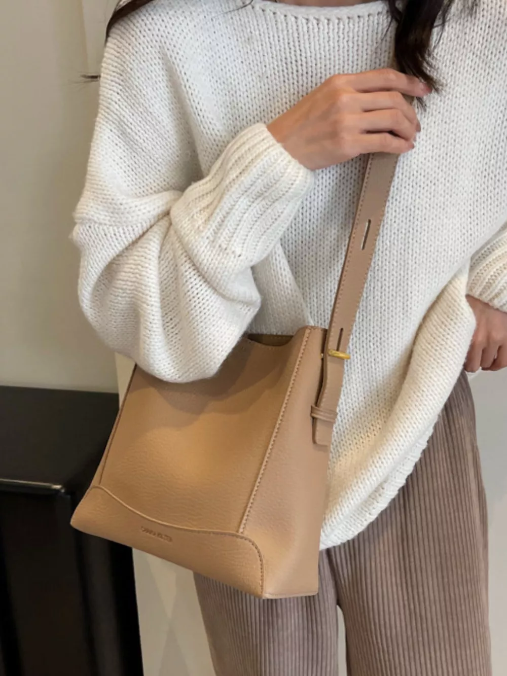 Leather Adjustable Strap Crossbody Bag, image 5