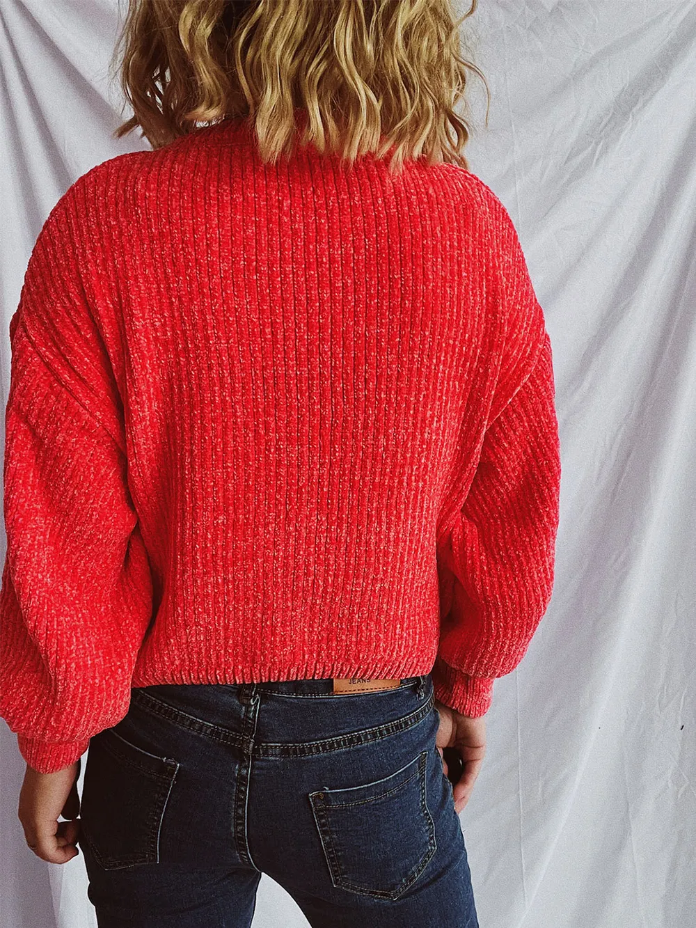 Round Neck Dropped Shoulder Long Sleeve Sweater, image 17