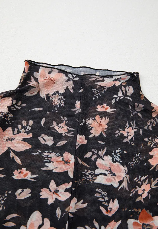 Floral Mock Neck Long Sleeve Blouse, image 10