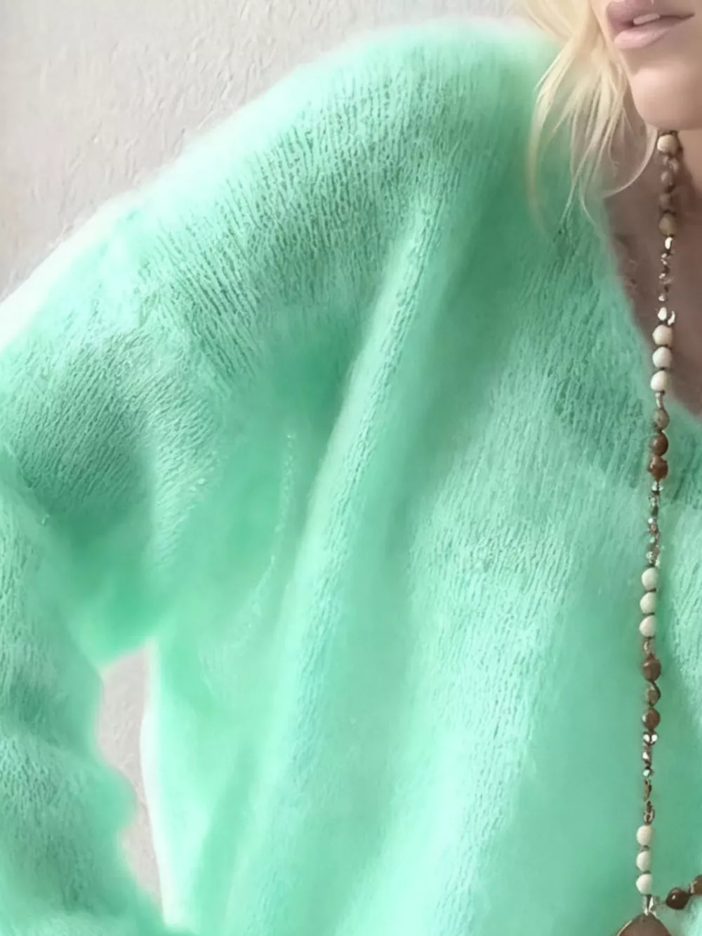 V-Neck Dropped Shoulder Sweater, image 14