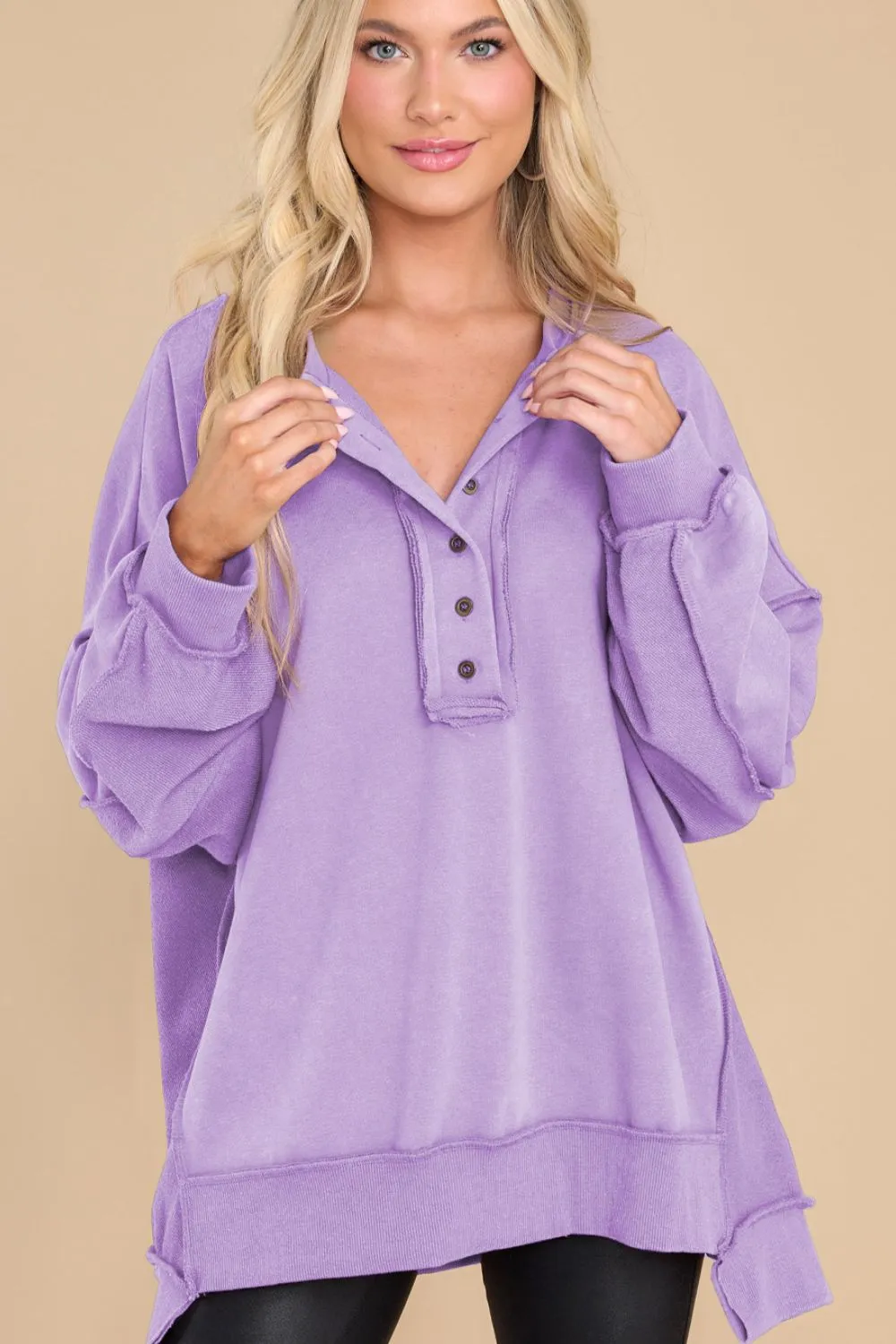 Exposed Seam Long Sleeve Sweatshirt, image 14