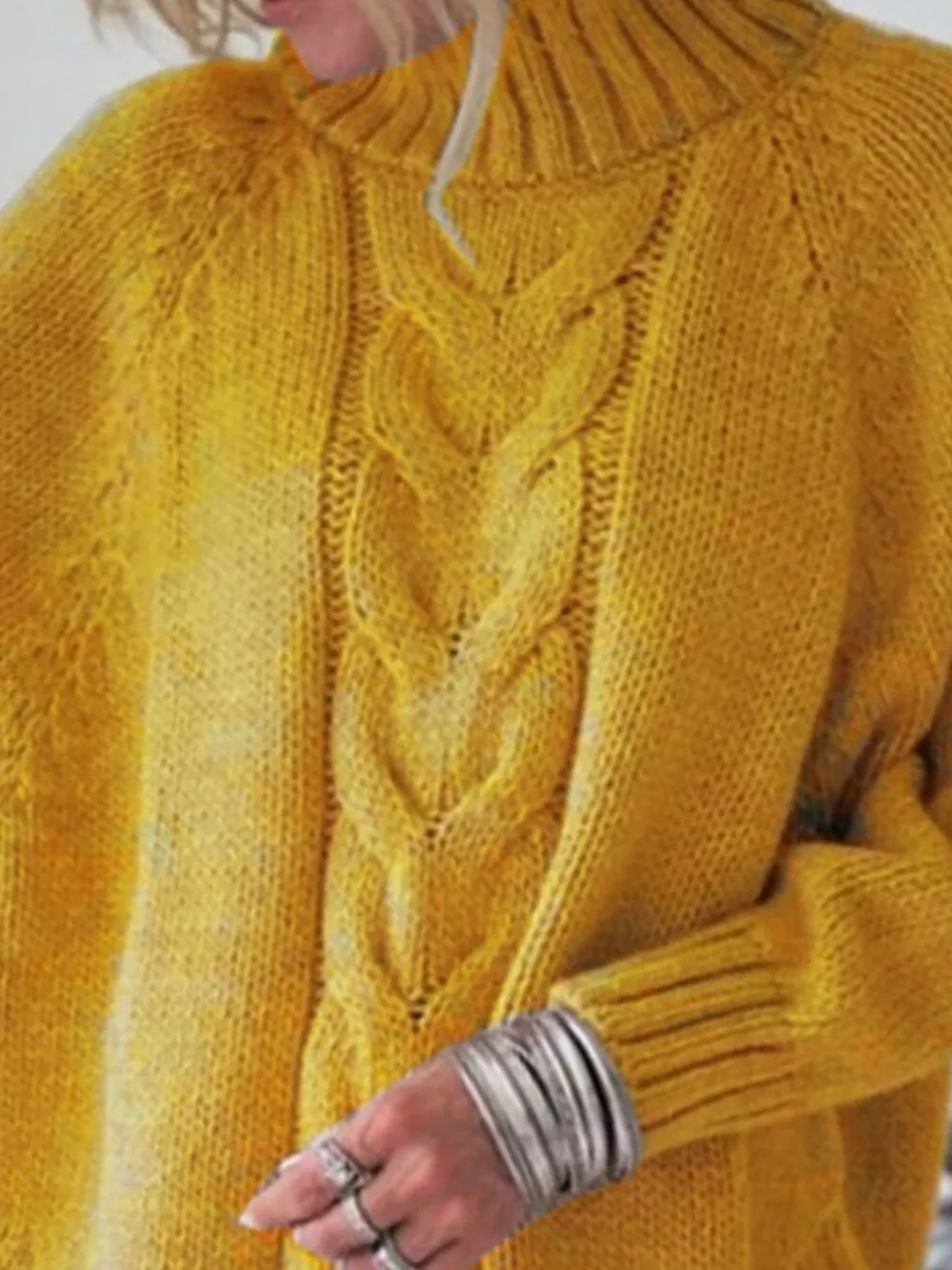 Cable-Knit Long Sleeve Sweater, image 9