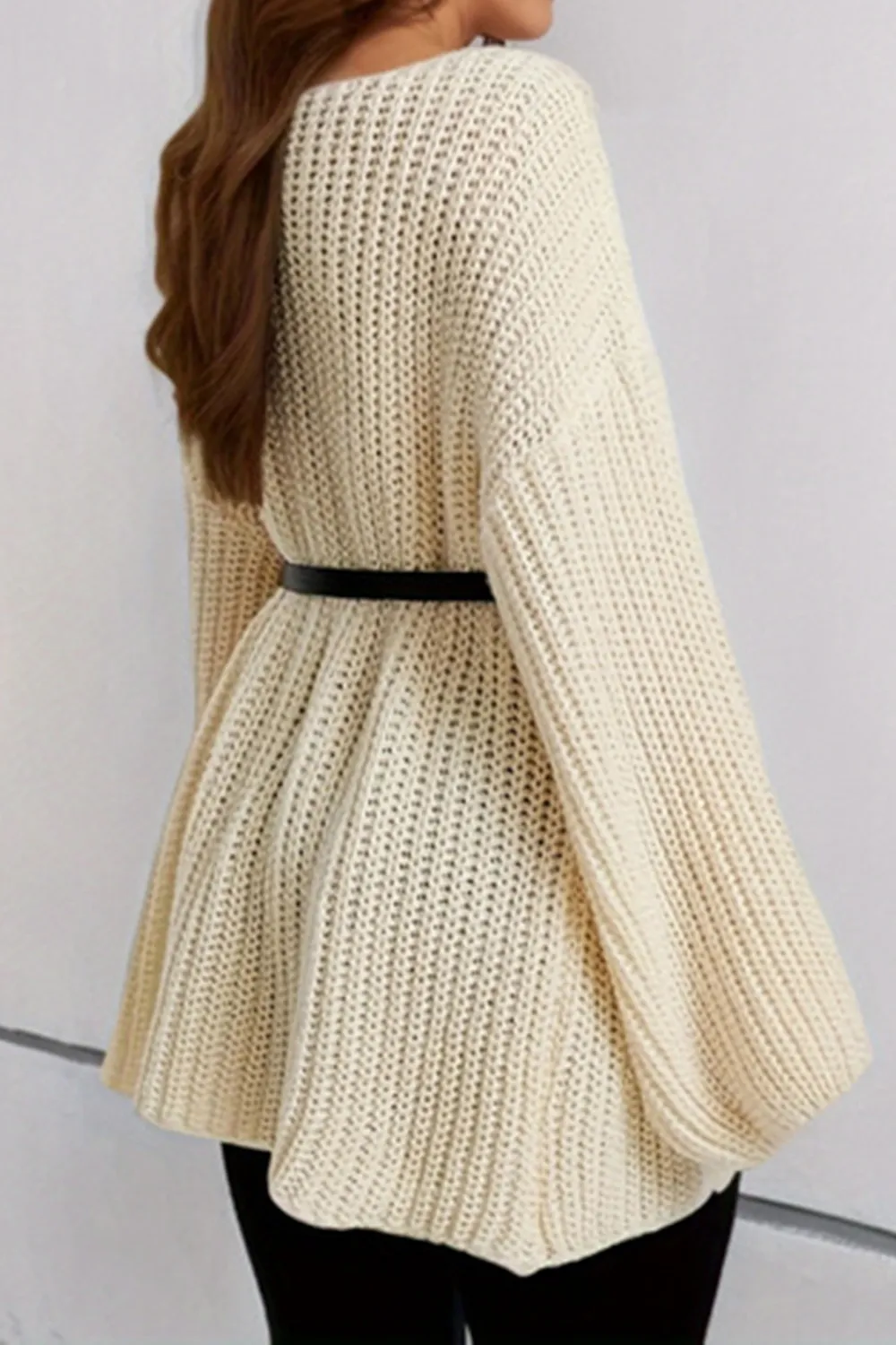 Boat Neck Dropped Shoulder Mini Sweater Dress, image 8