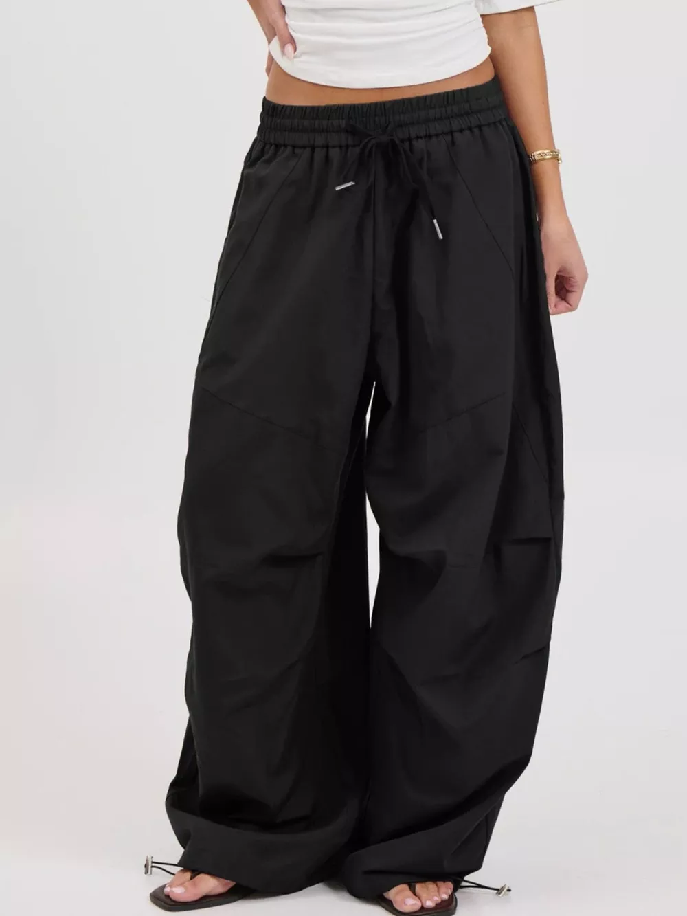Drawstring Wide Leg Pants, image 8