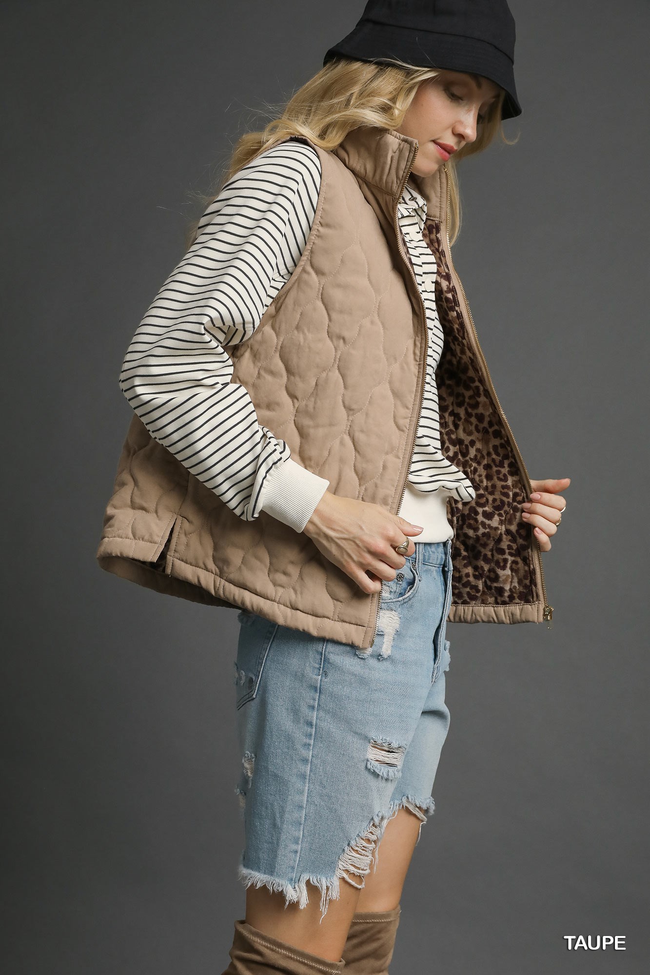 Quilted Zip-Up Vest, image 2