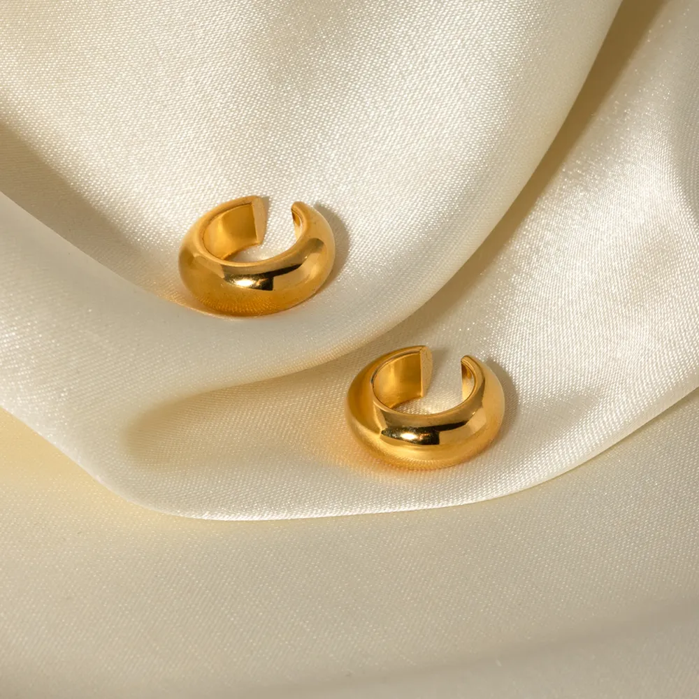 Stainless Steel Letter C Shape Clip On Earrings, image 4