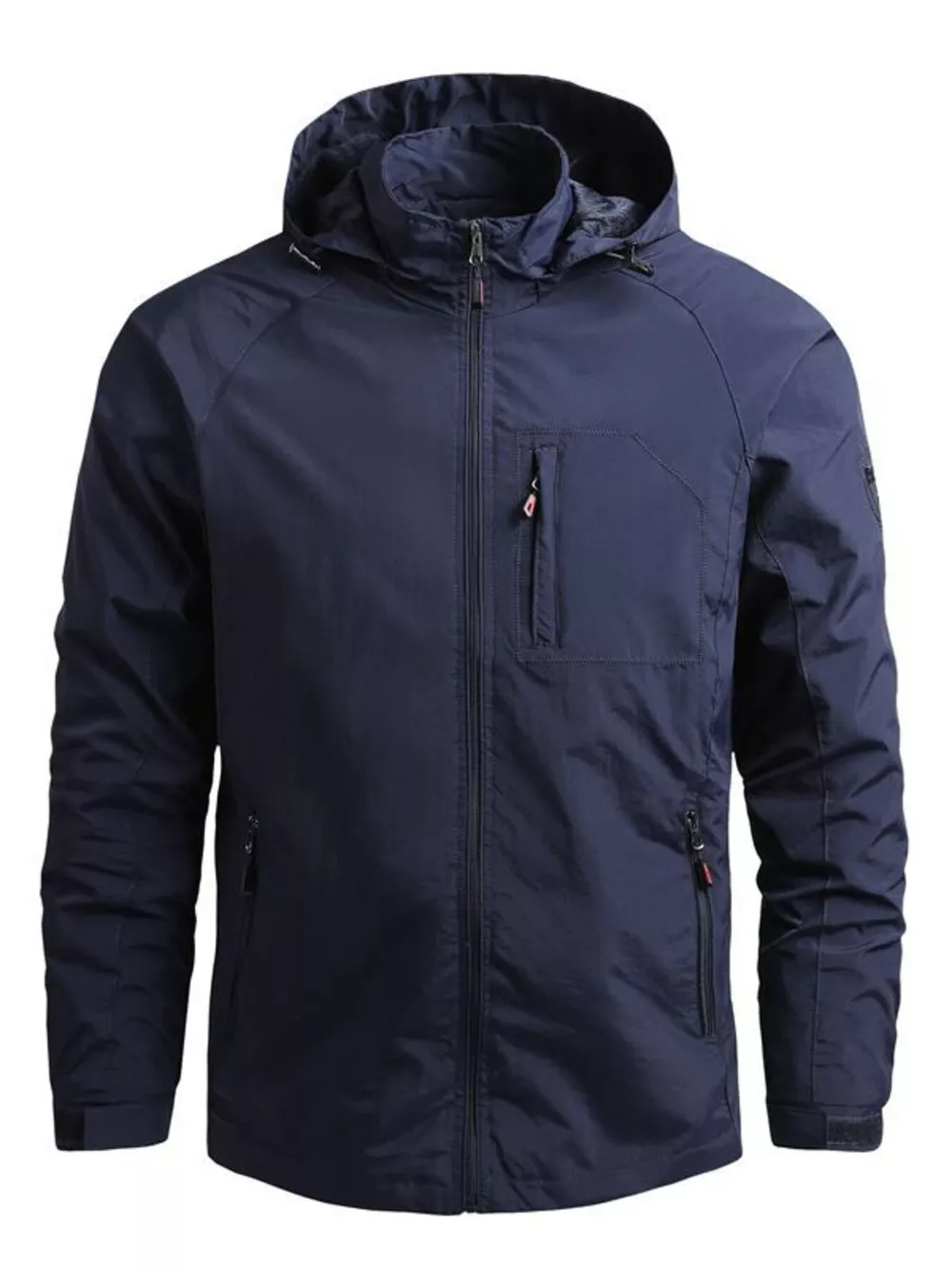 Men's Plus Size Zip Up Long Sleeve Hooded Jacket, image 5