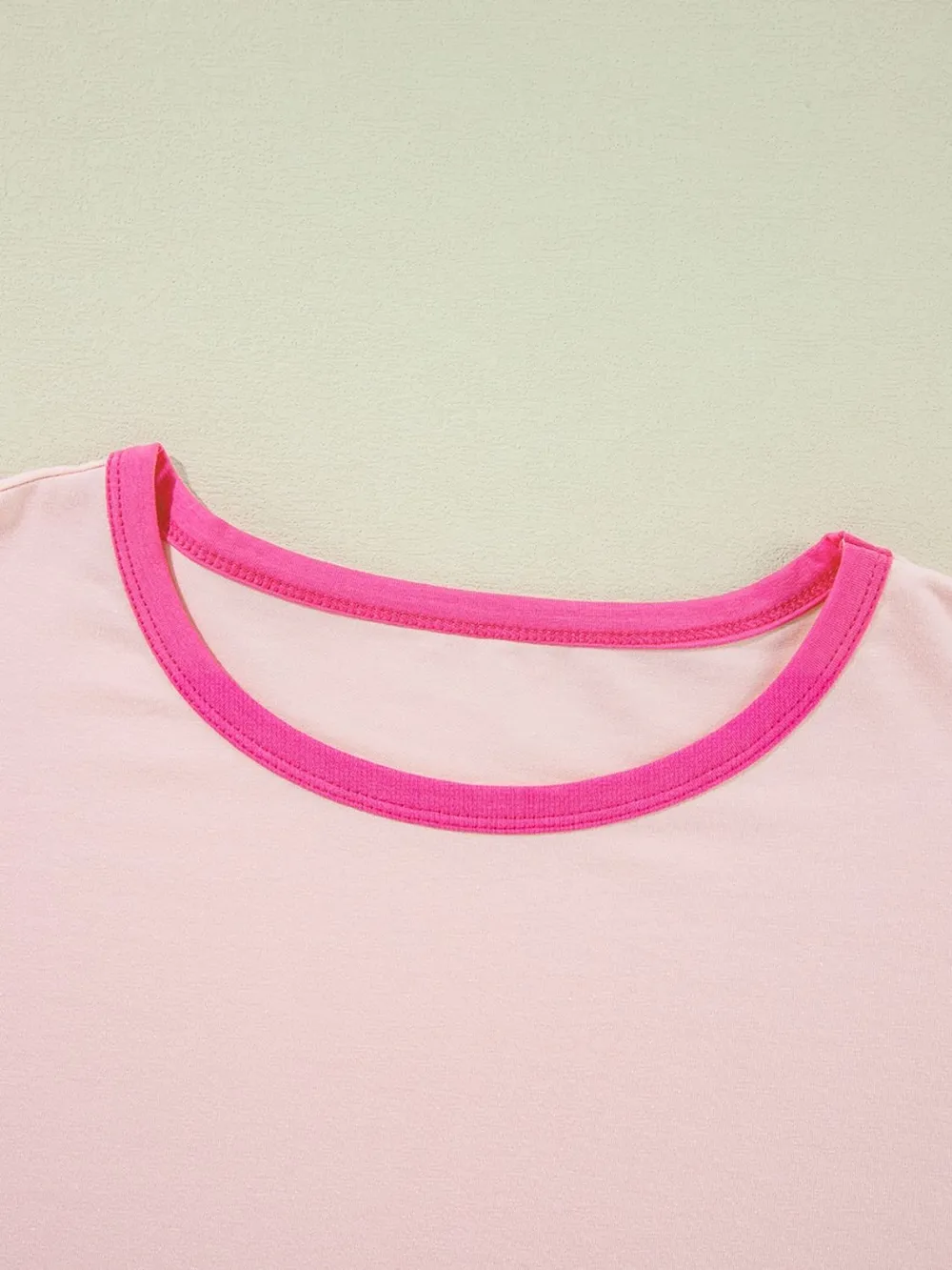 Letter Graphic Color Block Round Neck Half Sleeve T-Shirt, image 5