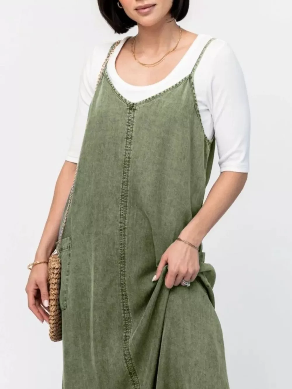 Casual Washed Denim Cami Maxi Dress, image 18