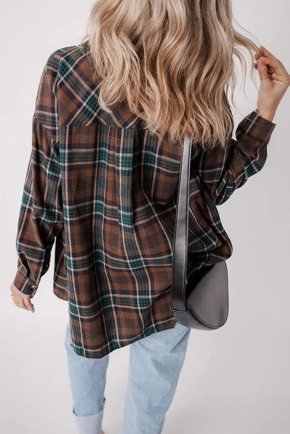 Plaid Button Up Long Sleeve Jacket, image 7