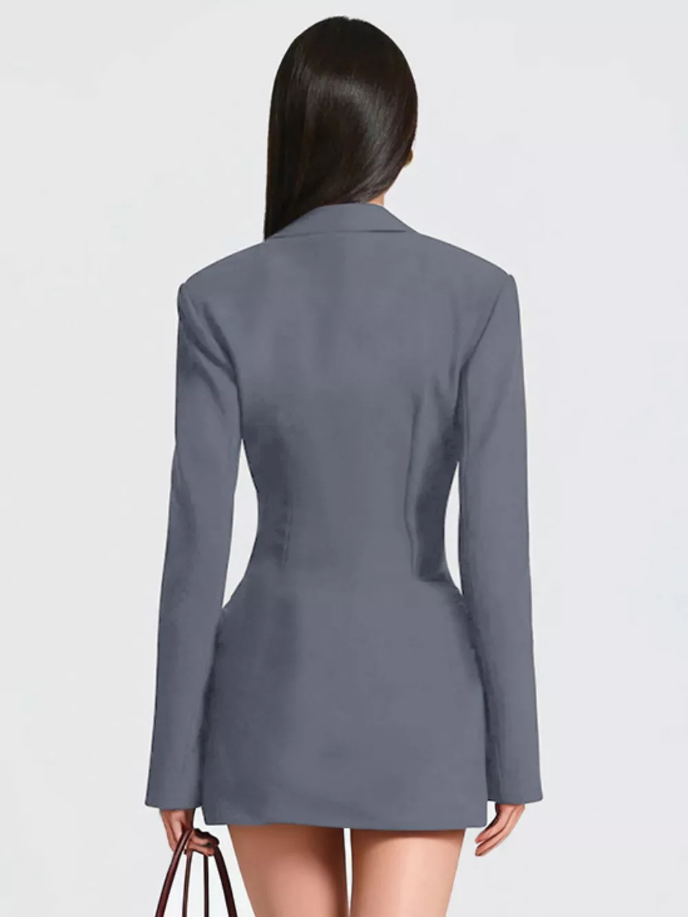 Full Size Blazer-Style Long Sleeve Mini Dress Plus Size, image 19
