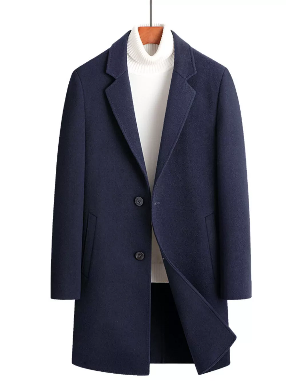 Men's Plus Size Classic Wool Blend Overcoat, image 4