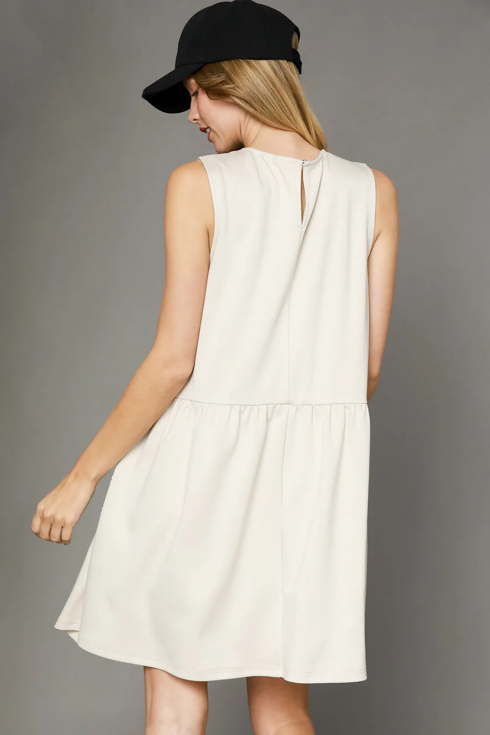 Round Neck Sleeveless Tank Dress with Pockets, image 3