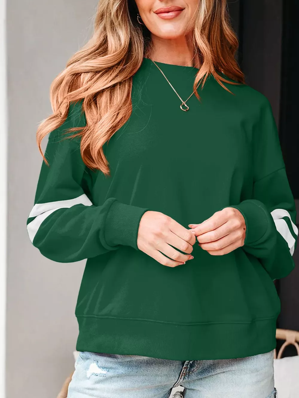 Striped Dropped Shoulder Sweatshirt, image 19