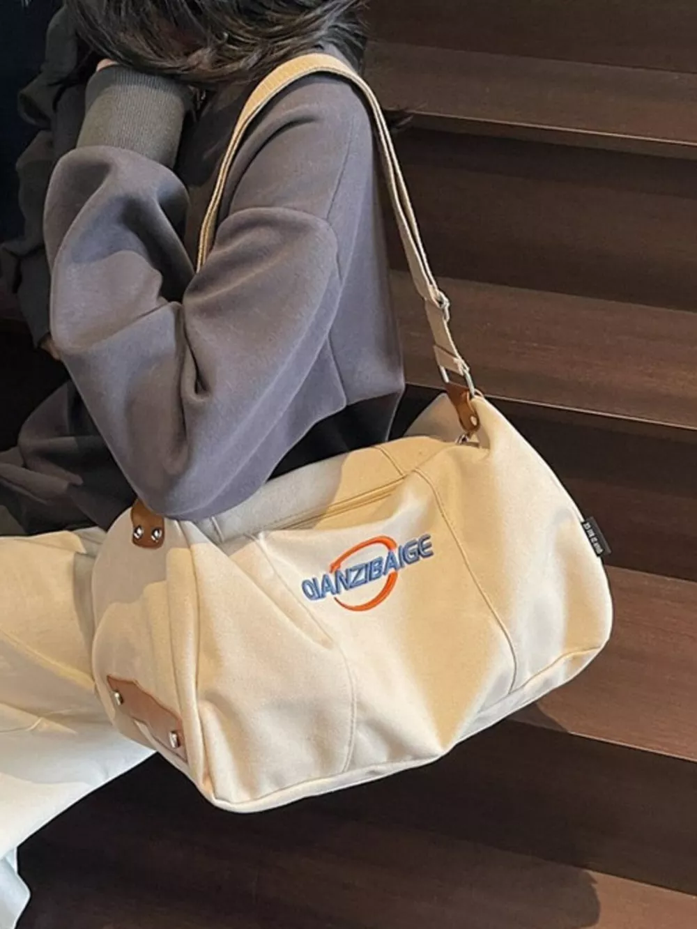 Canvas Duffel Bag with Adjustable Shoulder Strap, image 3