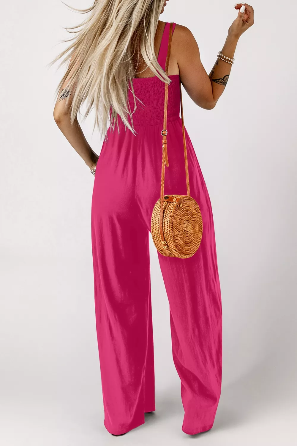 Smocked Bodice Wide Leg Jumpsuit, image 2