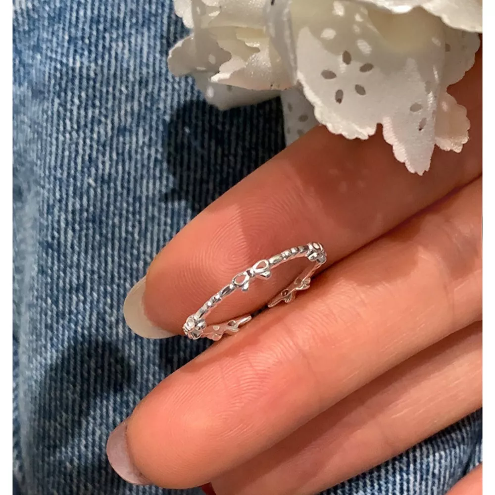 925 Sterling Silver Bow Open Ring, image 4