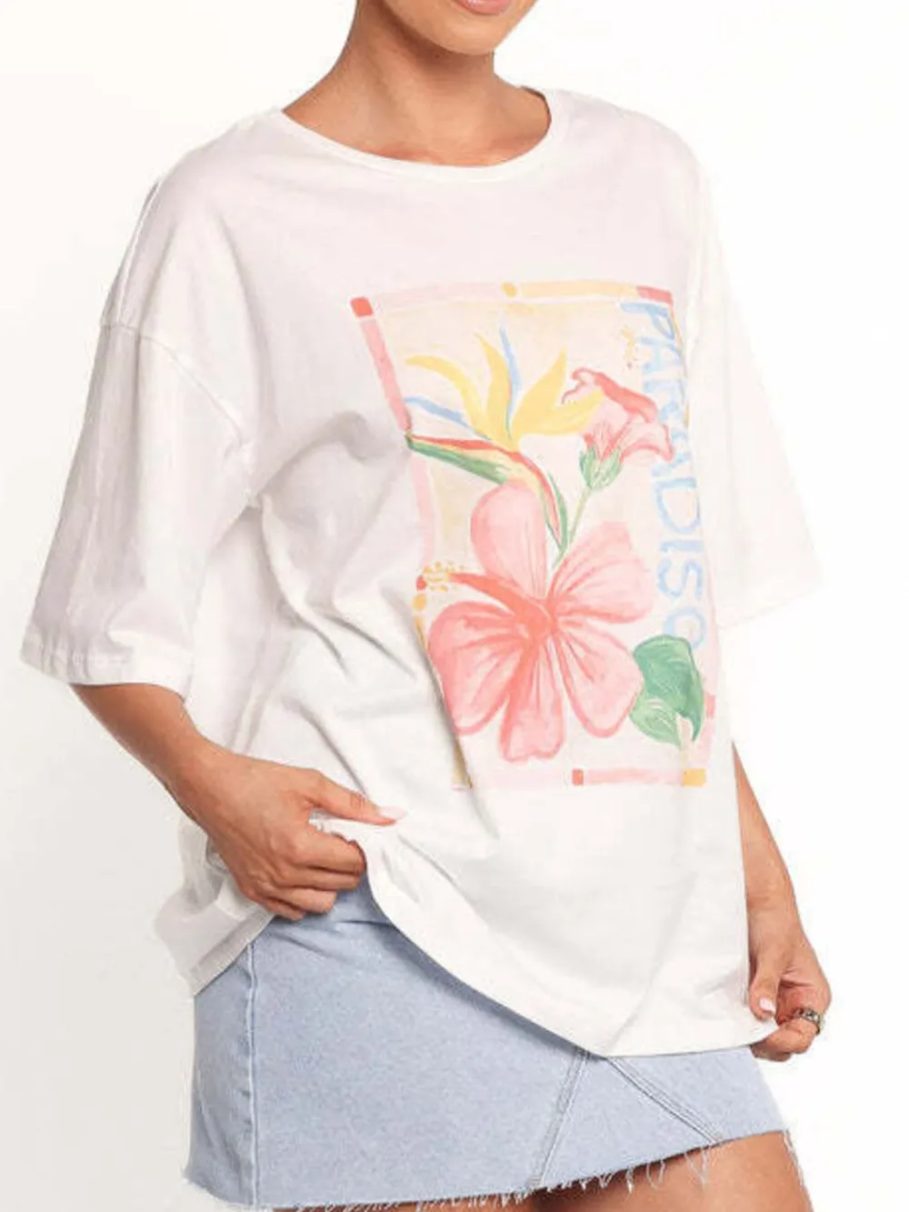 Graphic Round Neck Short Sleeve T-Shirt, image 3