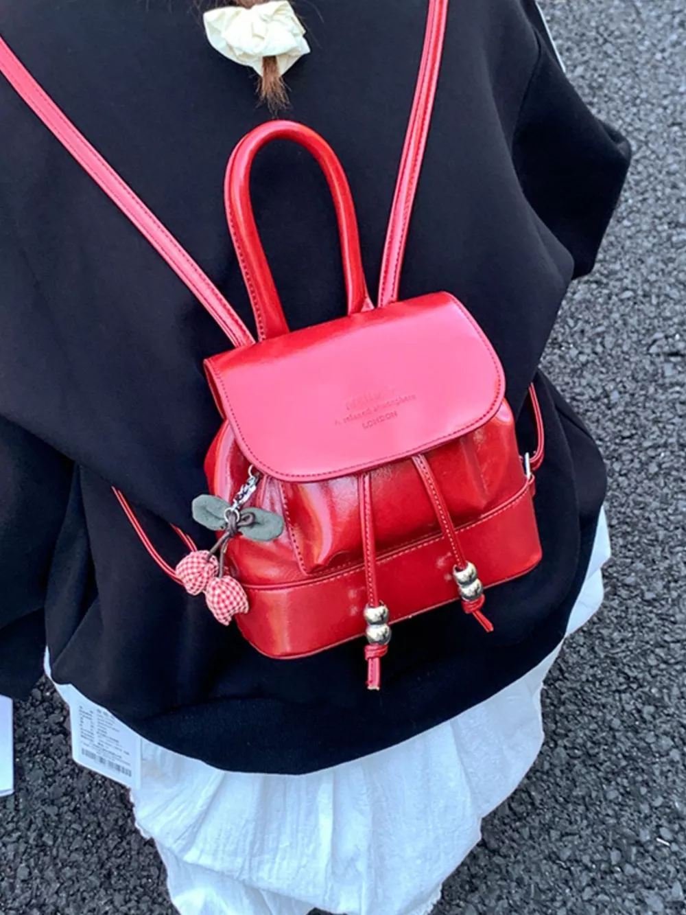 PU Leather Mini Backpack Bag, image 7