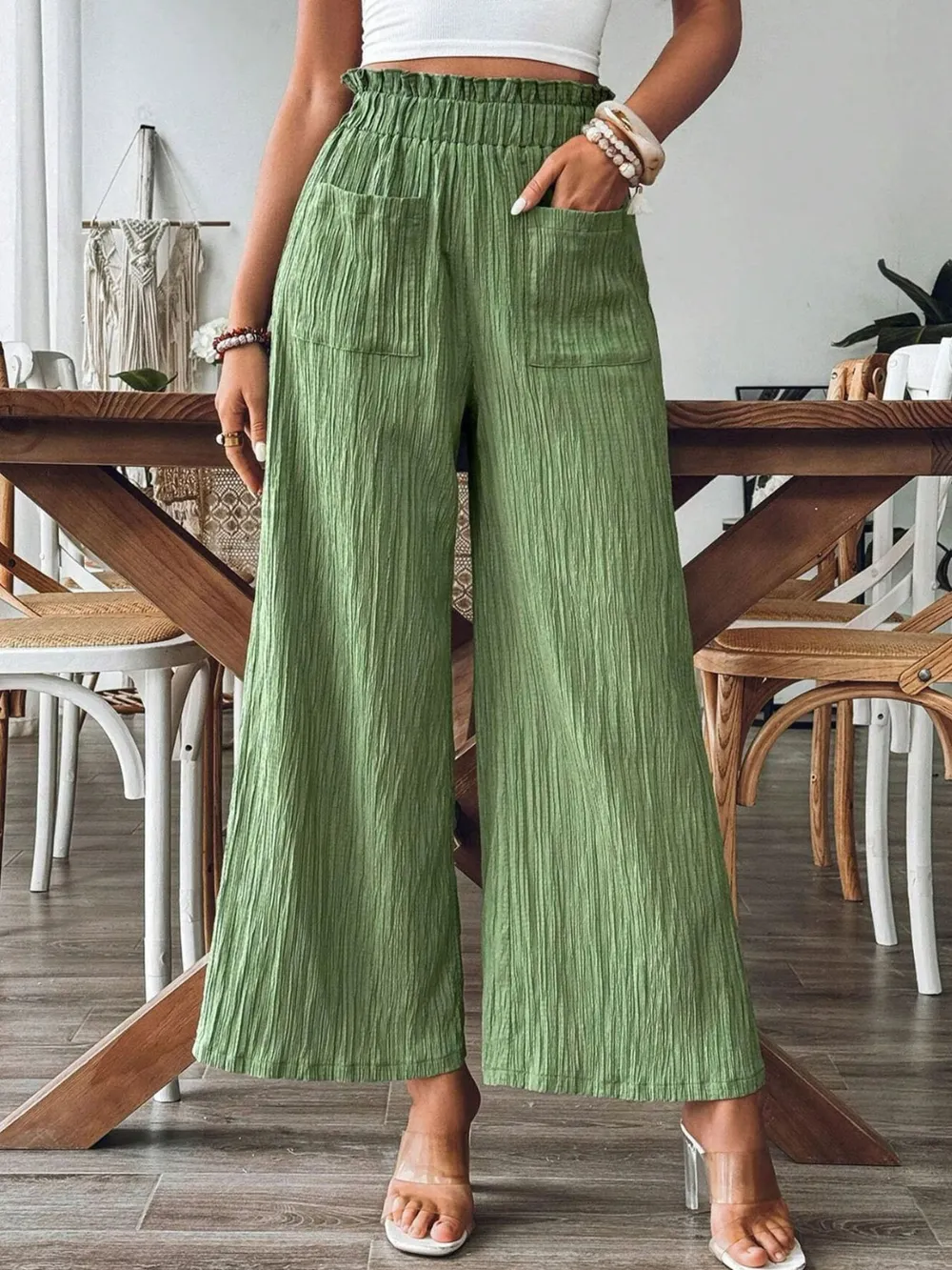 Frill Wide Leg Pants, image 8
