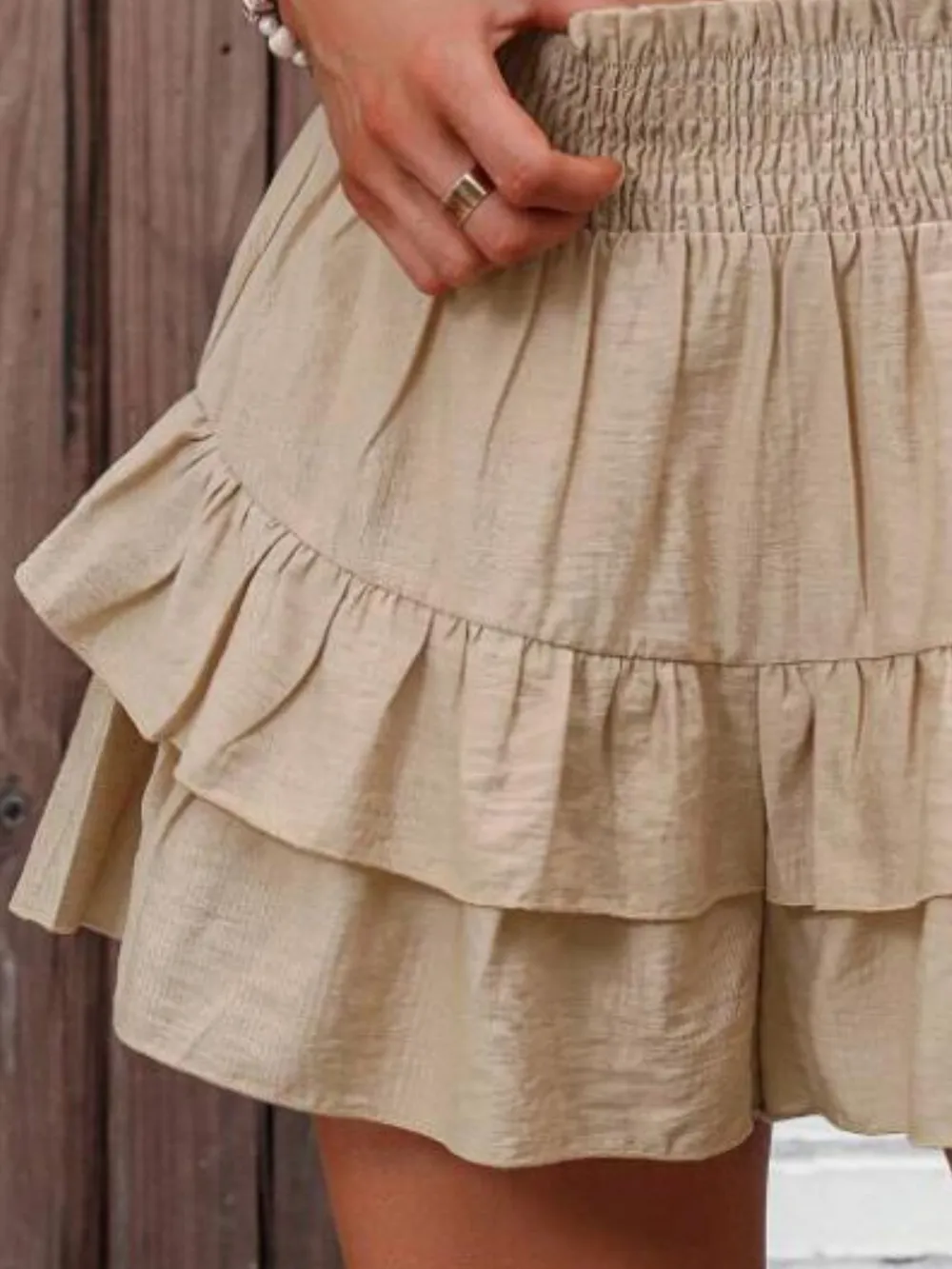 Ruffle Layered High Waist Casual Skort, image 30