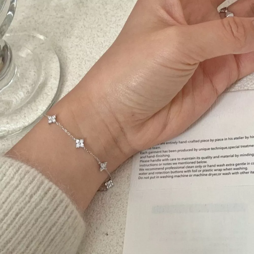 Four-Leaf Clover Charm Bracelet, image 2
