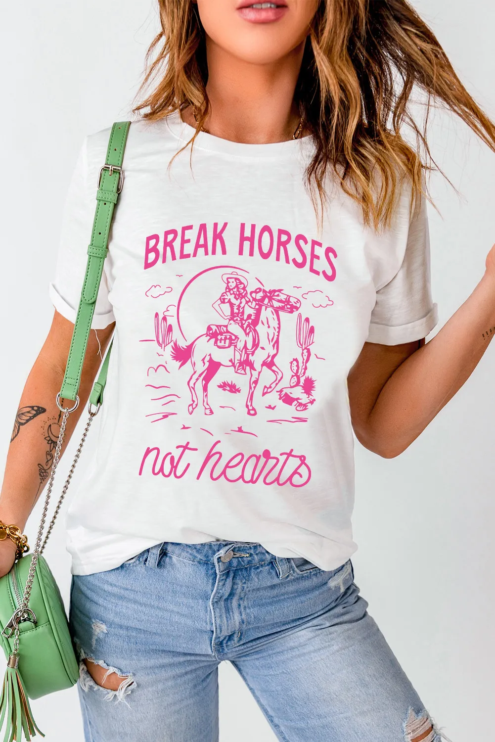 Graphic Round Neck Short Sleeve T-Shirt, image 3