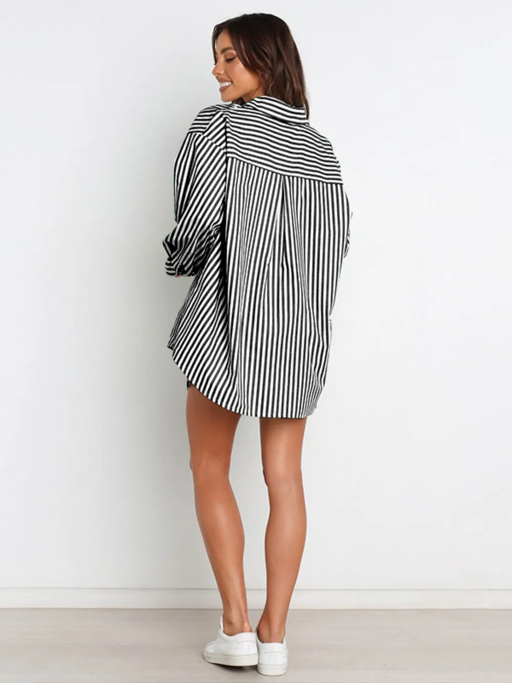 Striped Dropped Shoulder Shirt and Shorts Set, image 2