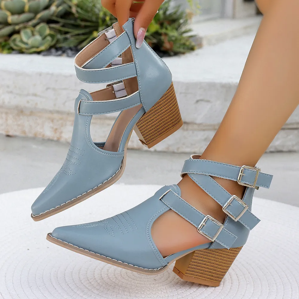 Point Toe Block Heels Sandals, image 8