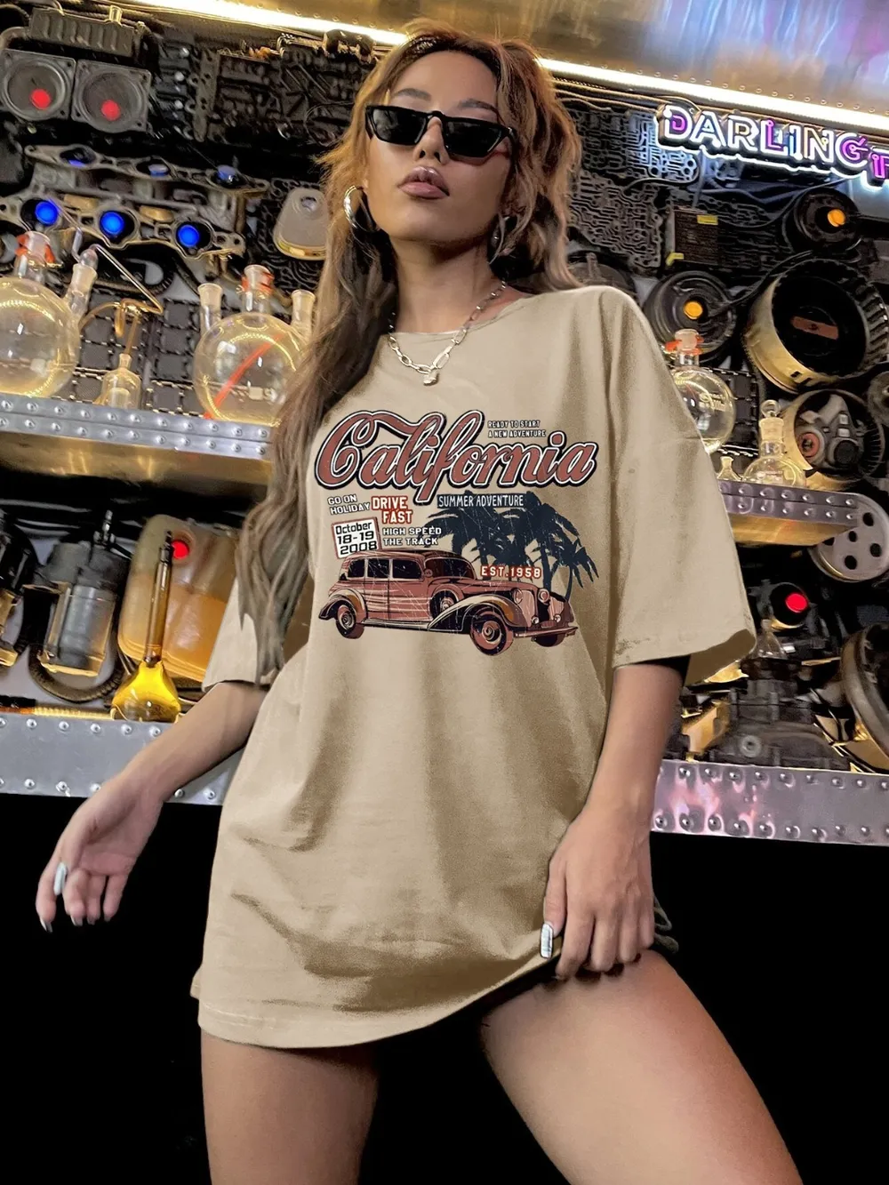 Car Graphic Round Neck Half Sleeve T-Shirt, image 2