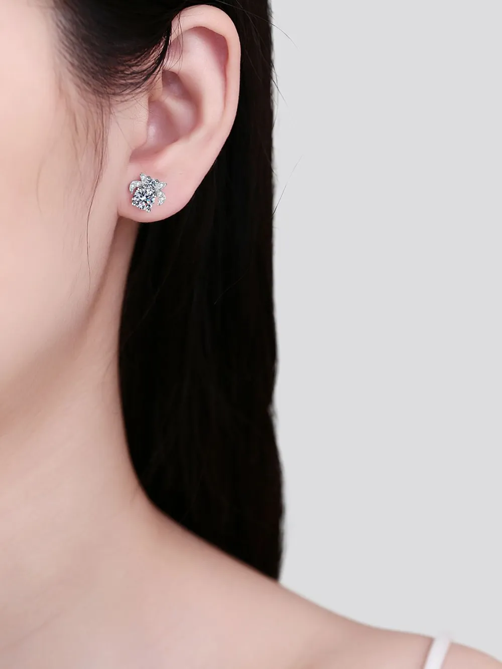 1 Carat Moissanite 925 Sterling Silver Stud Earrings, image 6