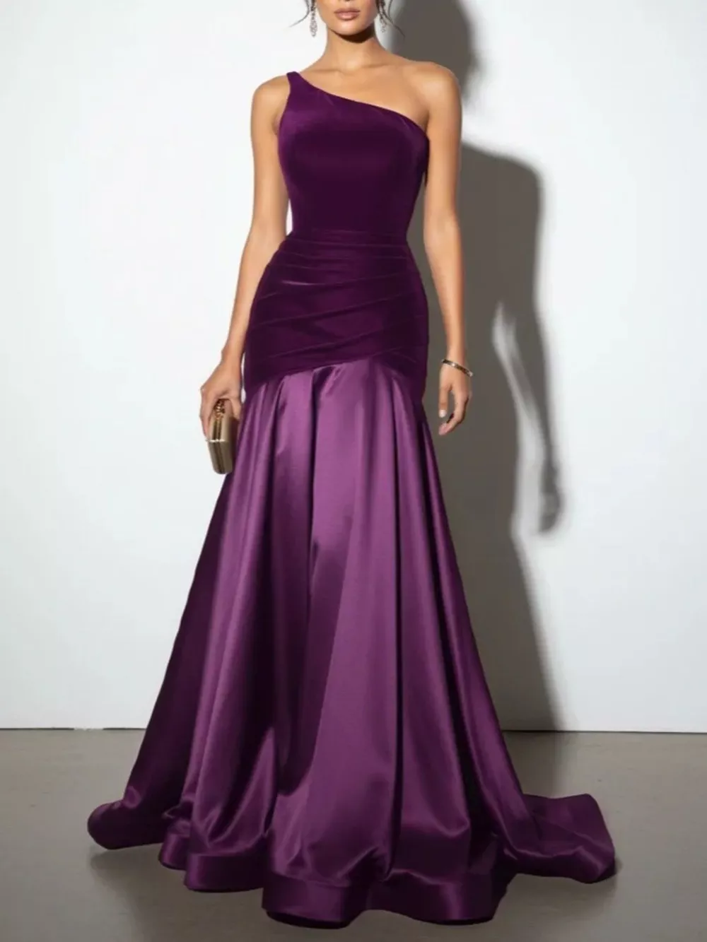 Single Shoulder Floor Length Dress, image 3