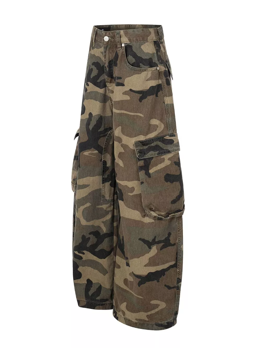 Men's High-Waisted Camouflage Cargo Wide-Leg Pants, image 2