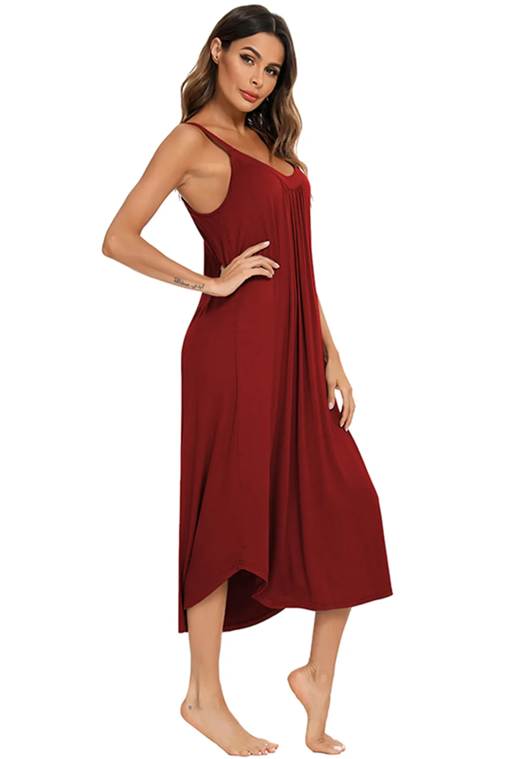 V-Neck Midi Lounge Dress, image 20