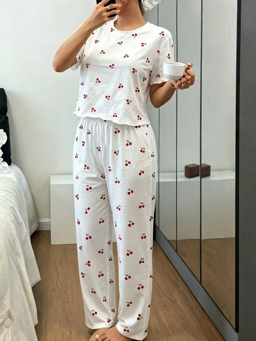 Polka Dot Short Sleeve Top and Shorts Set, image 13