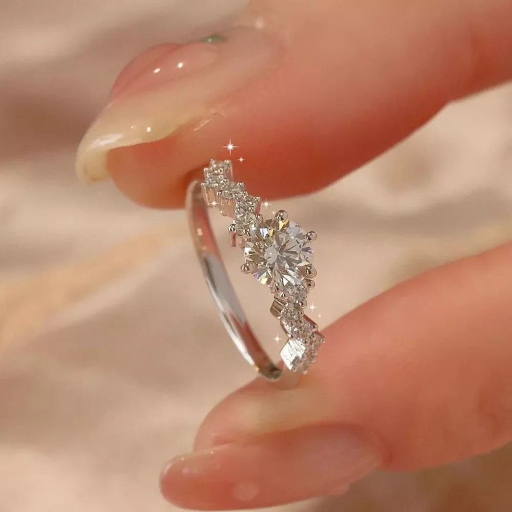 2 Carat 925 Sterling Silver Moissanite Ring, image 4