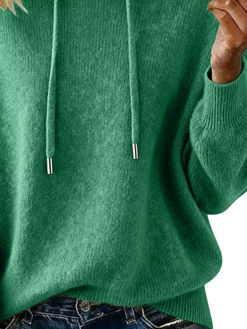 Drawstring Long Sleeve Hooded Sweater, image 27