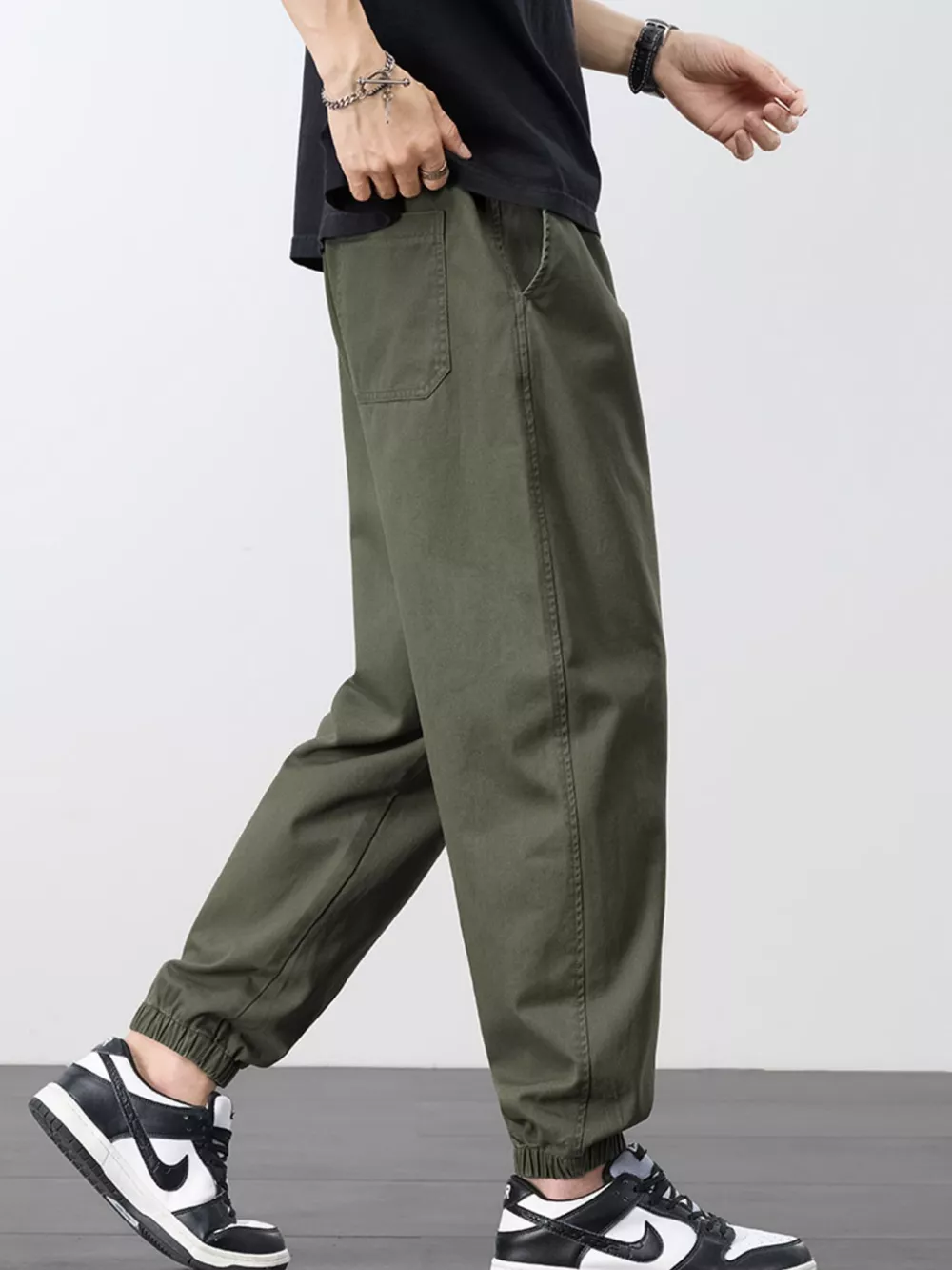 Men's Plus Size Casual Elastic Waist Joggers, image 6
