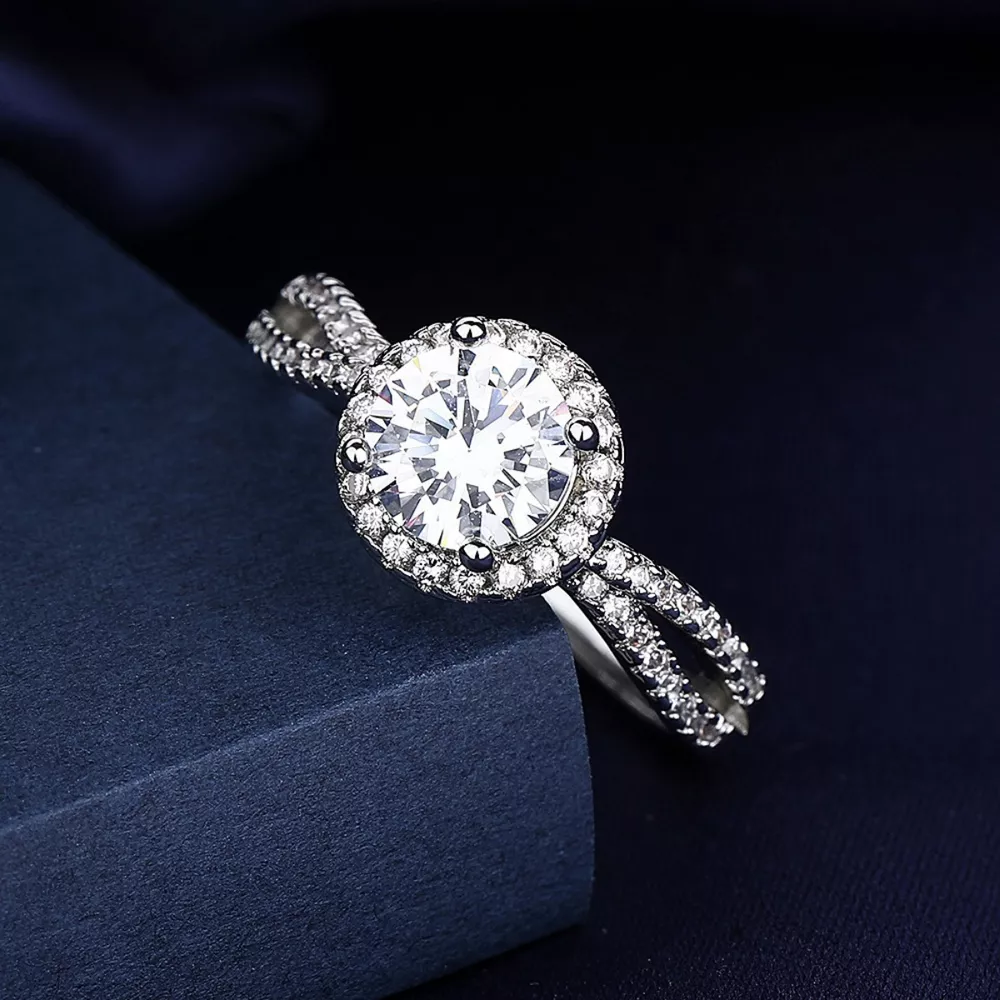 1 Carat 925 Sterling Silver Moissanite Ring, image 2