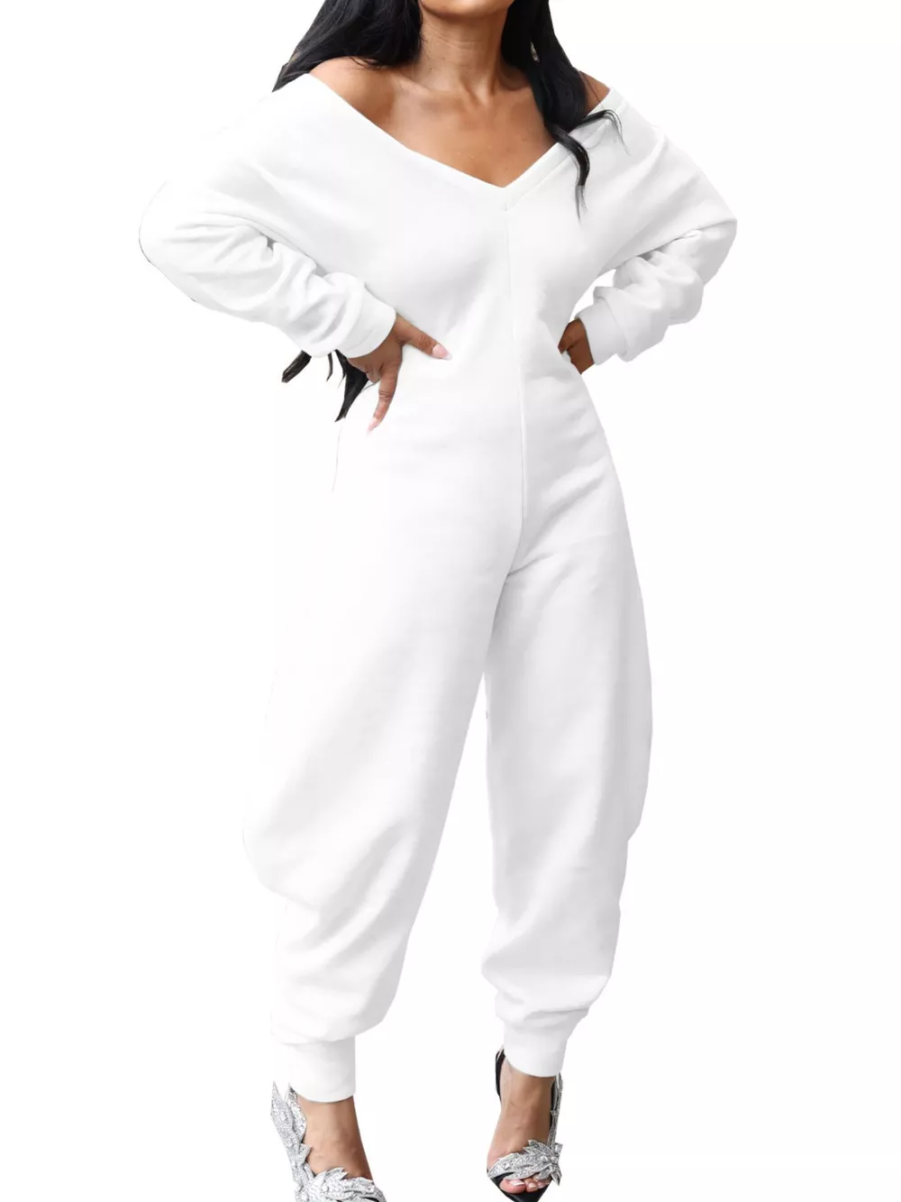 Off-Shoulder Long Sleeve Casual Jumpsuit, image 10