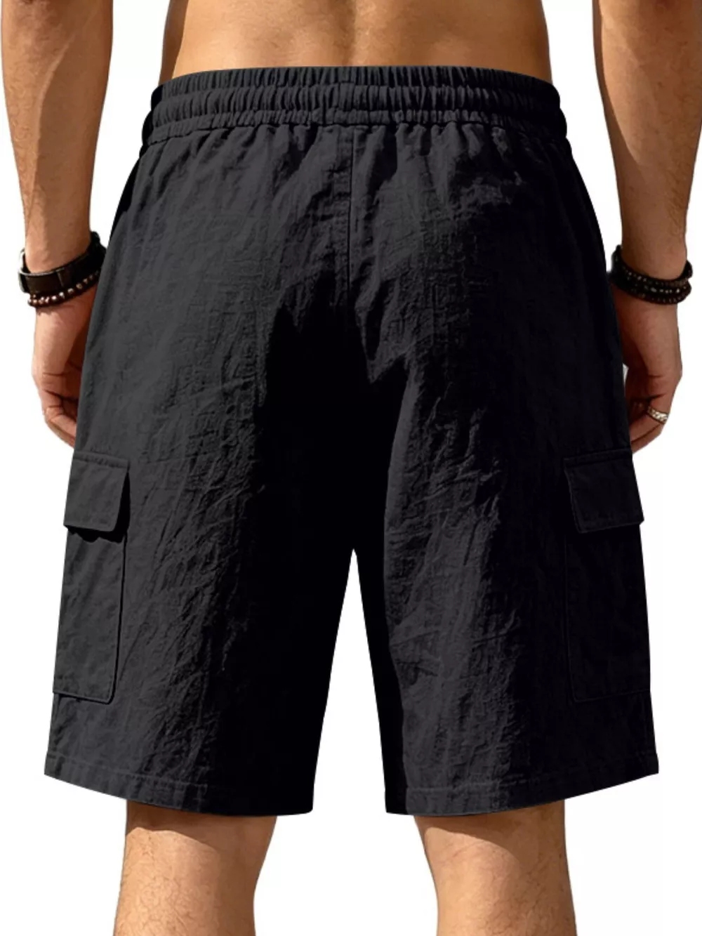 Men's Plus Size Casual Cargo Shorts with Drawstring Waist, image 15