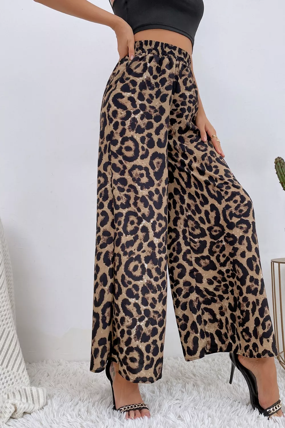 Leopard High Waist Wide Leg Pants, image 6