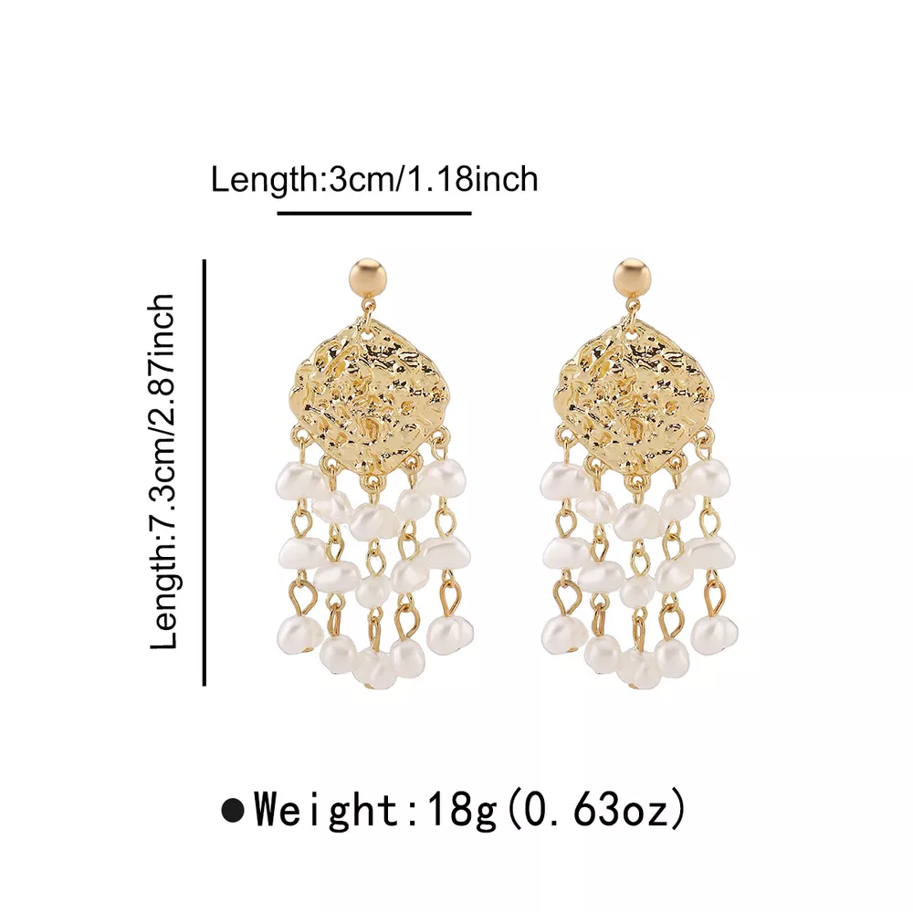 18K Gold-Plated Dangle Earrings, image 3