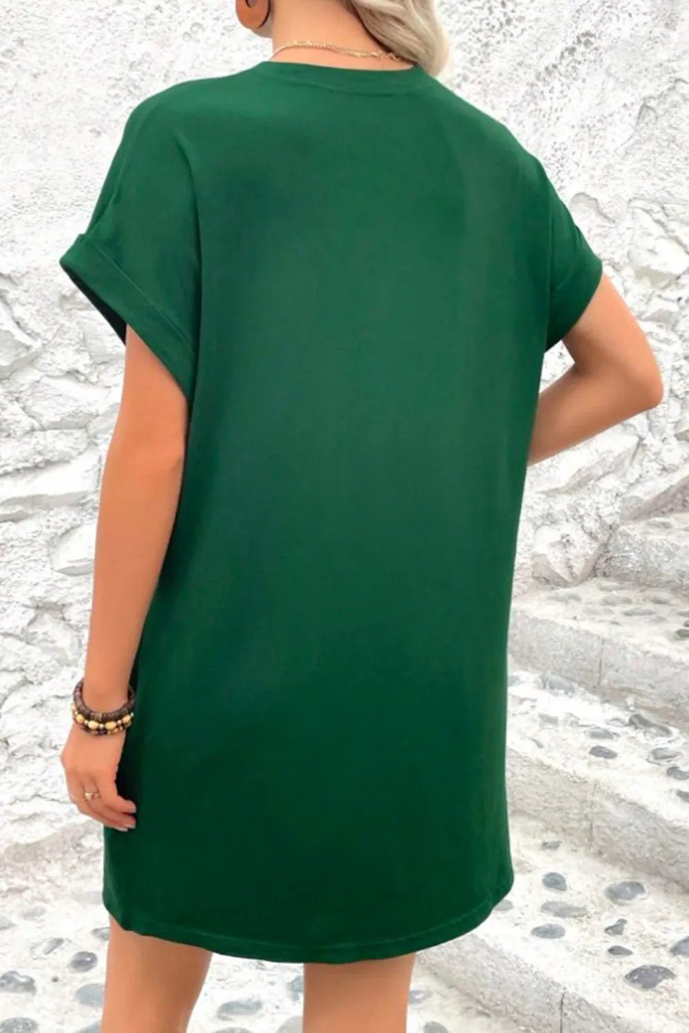Pocketed Round Neck Short Sleeve Dress, image 7