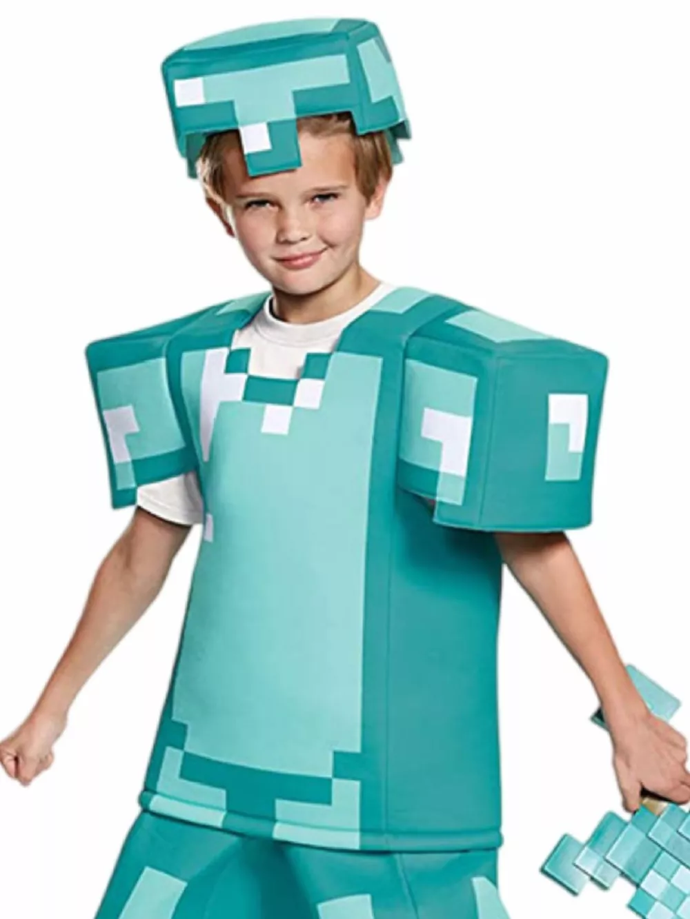 Children's Minecraft Pixelated Print Costume Set, image 3
